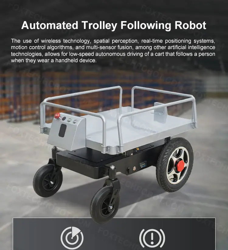 Foxtechrobot Electric Heavy Duty Cargo 100KG Four-wheel Steel Trolley ...
